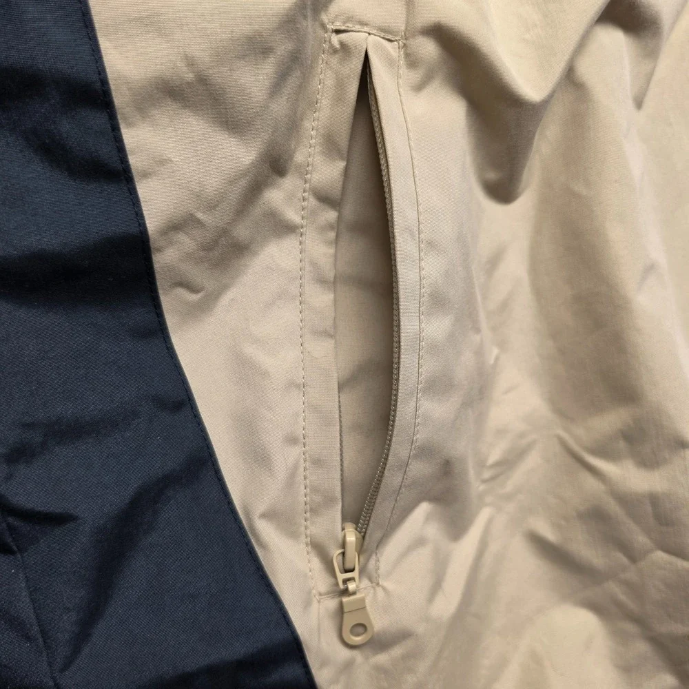 Vintage Alaska Reversible Jacket Full Zip Fleece Lined Nylon Windbreaker Beige N